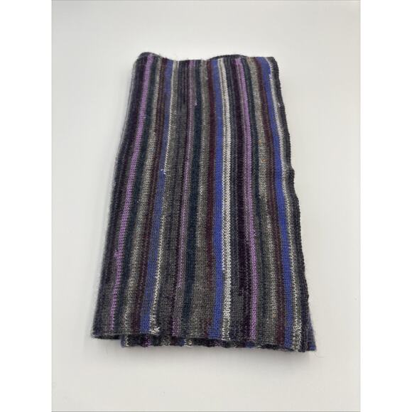 LE FARELLA of Capri Italy Scarf 100% Cashmere Wrap Luxurious 64x12 Purple Gray - Picture 1 of 4